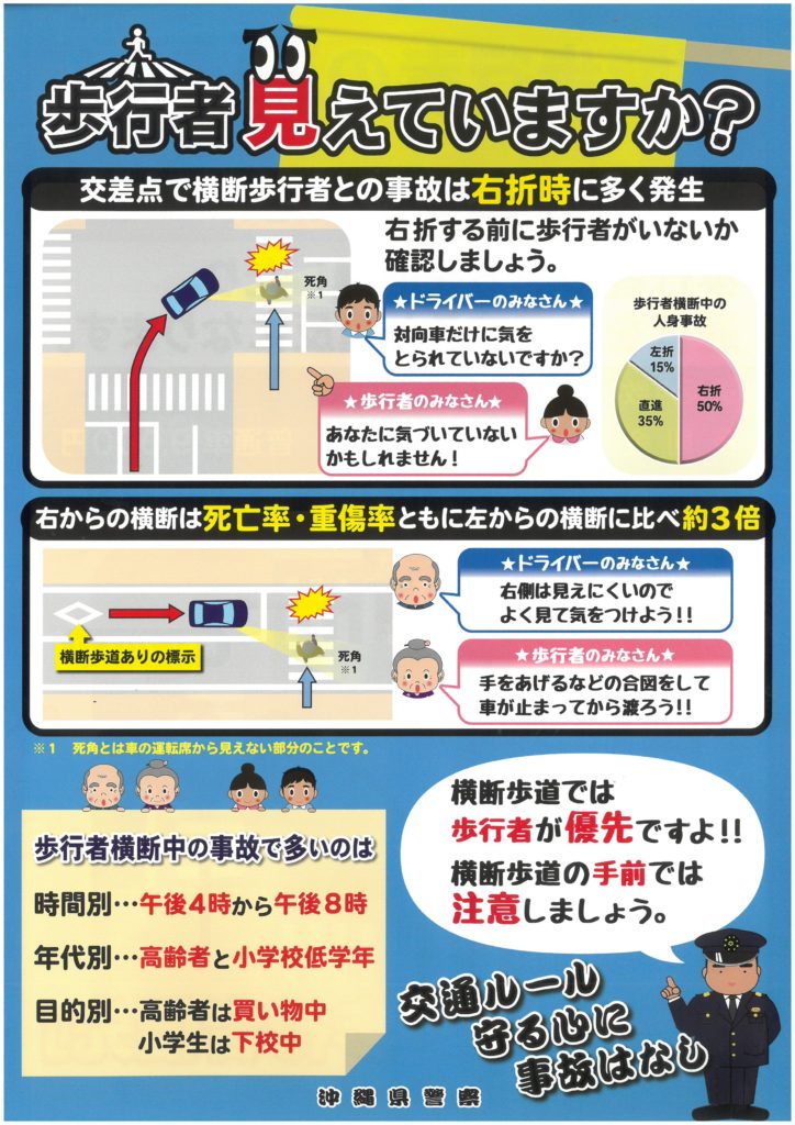 横断歩道は「歩行者優先」